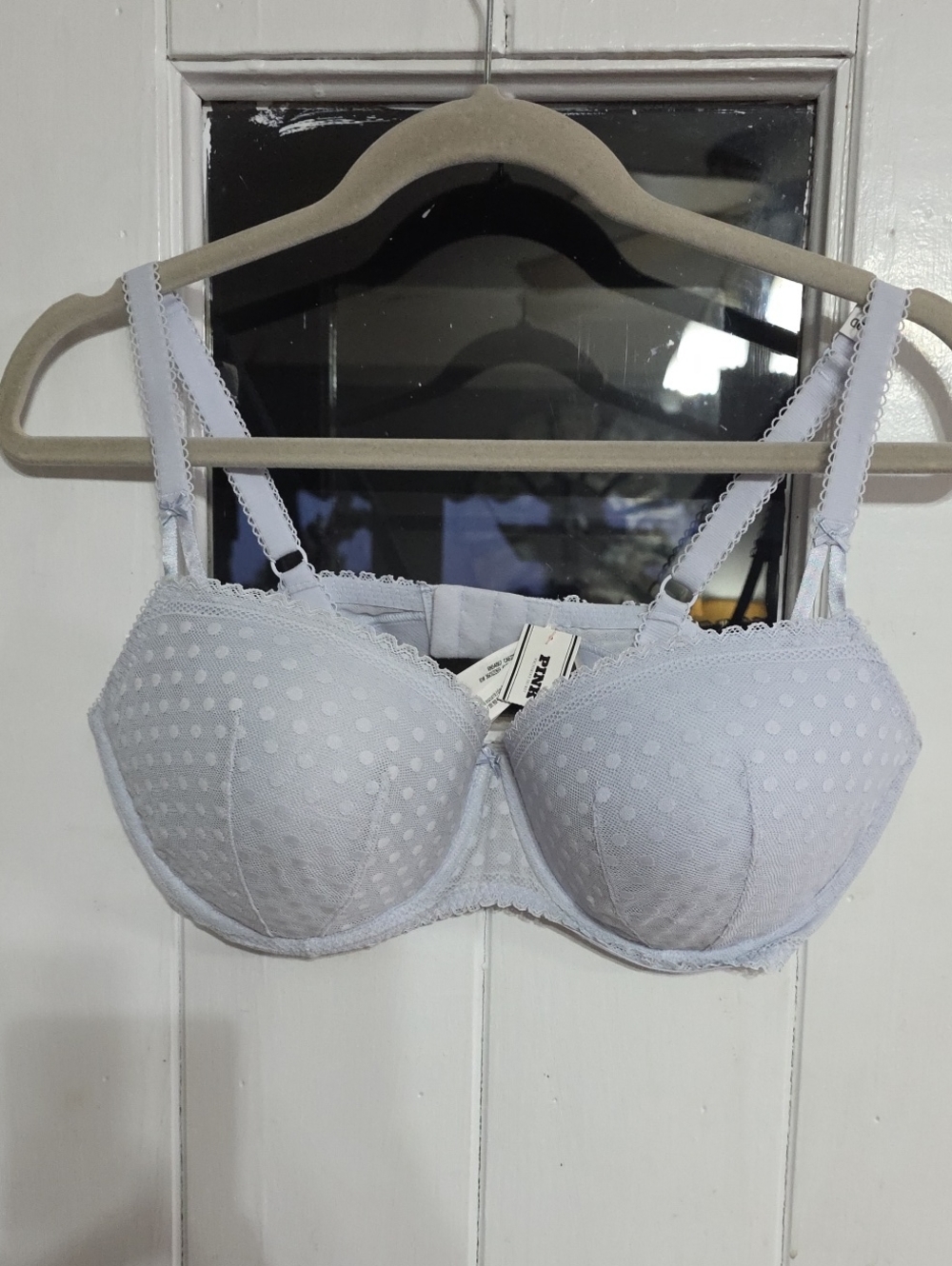 NWT PINK Victoria's Secret Bra Lightly Lined Balconette Silver Underwire 38DD